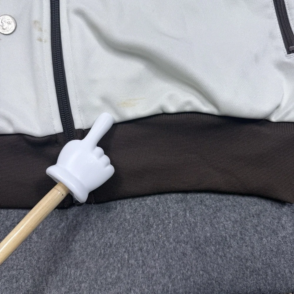 Adidas Originals Trefoil Track Jacket Brown Cream L Full Zip - Picture 7 of 11